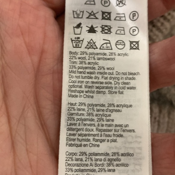 All Saints Thick, Warm  Cropped Sweater. Wool Blend. Pale dusty rose w grey XS - Picture 6 of 6